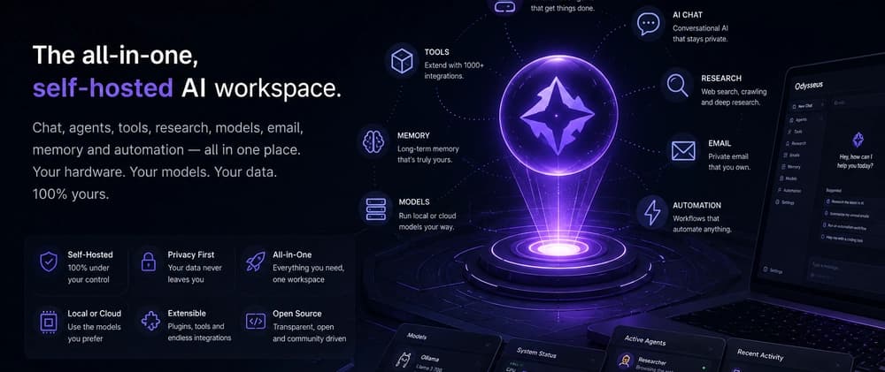Odysseus: Her Şeyi Bir Araya Getiren Self-Hosted Yapay Zeka Çalışma Alanı (60k+ ⭐)